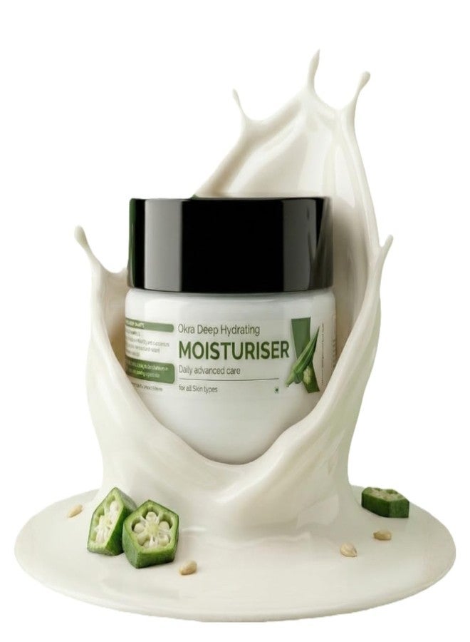 ALARA OKRA MOISTURISER Deep Hydrating Face Moisturizer for Dry Skin - Natural Hydrating Moisturiser with Aloe Vera & Almond Oil for All Skin Types 100GM - Image 2