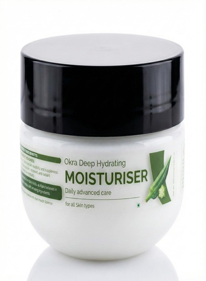 ALARA OKRA MOISTURISER Deep Hydrating Face Moisturizer for Dry Skin - Natural Hydrating Moisturiser with Aloe Vera & Almond Oil for All Skin Types 100GM - Image 1
