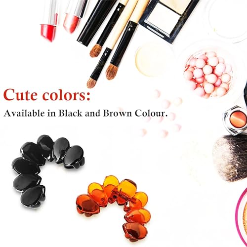 BIRDWARE Medium size Hair Clutcher Claw Clip Stone Butterfly Clips Hair Clips For Women & Girls (Pack of 4, black, shell Color, Acrylic Material) | Hair Clutcher - Image 3