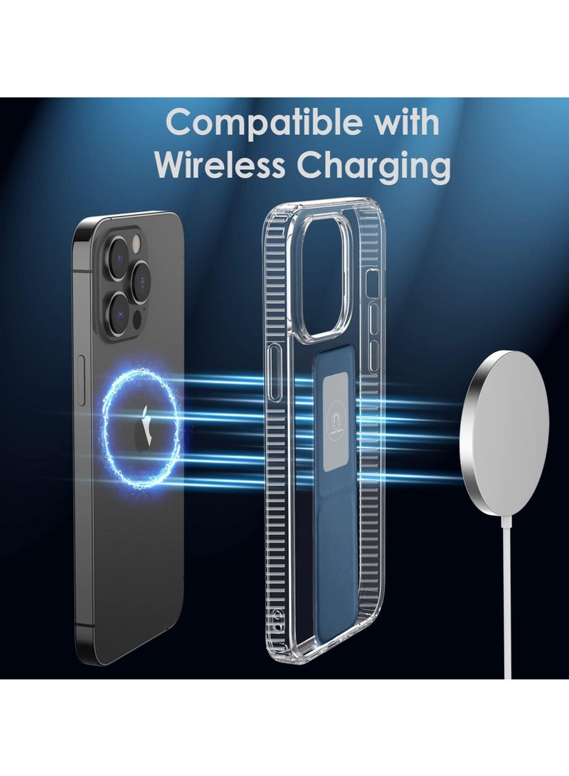 Wtech TPU Hand Grip Air Pillow Case Cover For Apple iPhone 15 Pro Max 2023 Clear/Navy Blue - Image 3