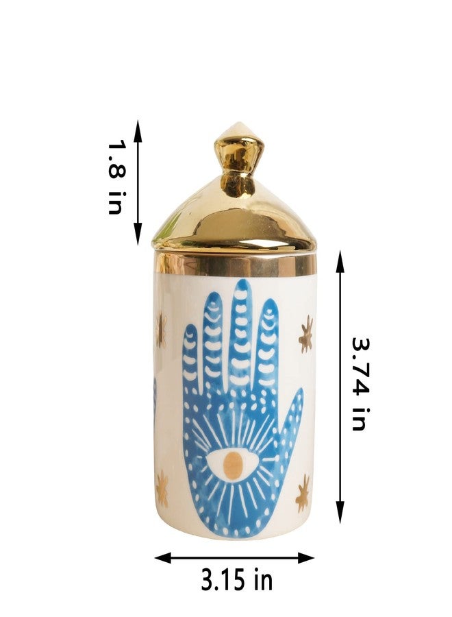 Beccalame وعاء شمع عطري على شكل عين كبيرة من بيكالام مع غطاء، كوب مكياج سيراميكي، حامل أعواد قطنية، زجاجة زينة منزلية، ديكور منزلي للمدفأة والمطبخ وغرفة الطعام وغرفة المعيشة، حامل شموع - Image 2
