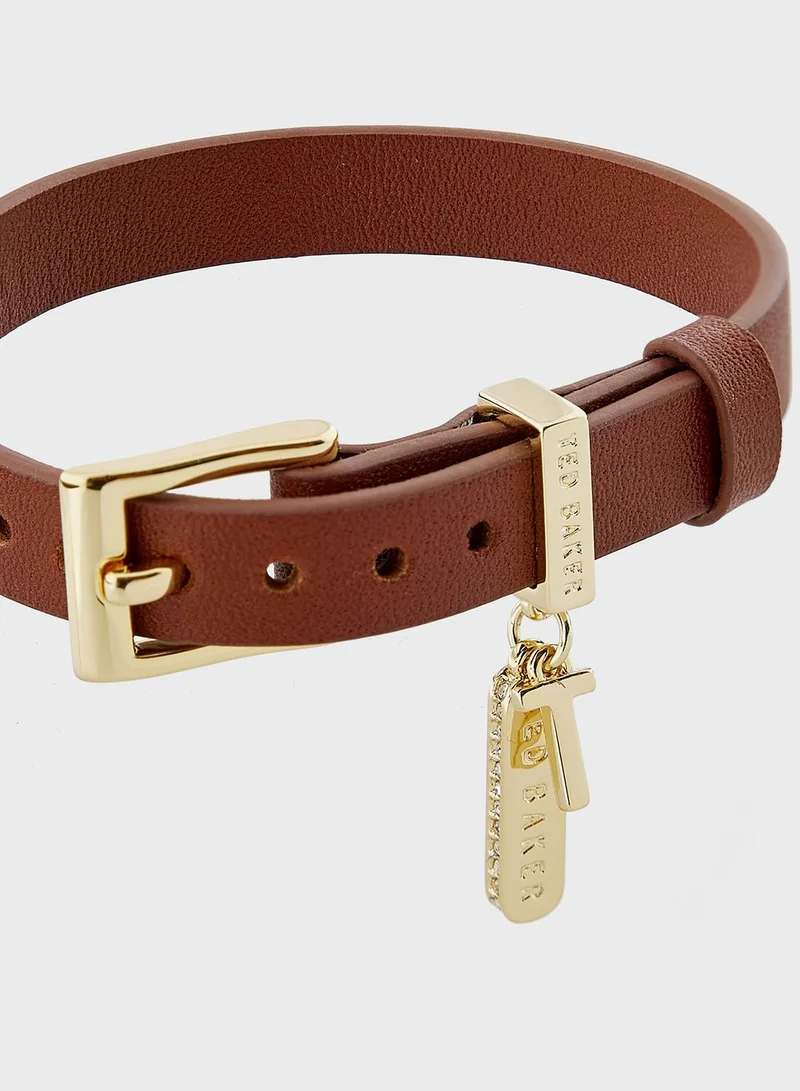 Ted Baker Brielli: Buckle Up Sparkle Bar Leather Bracelet