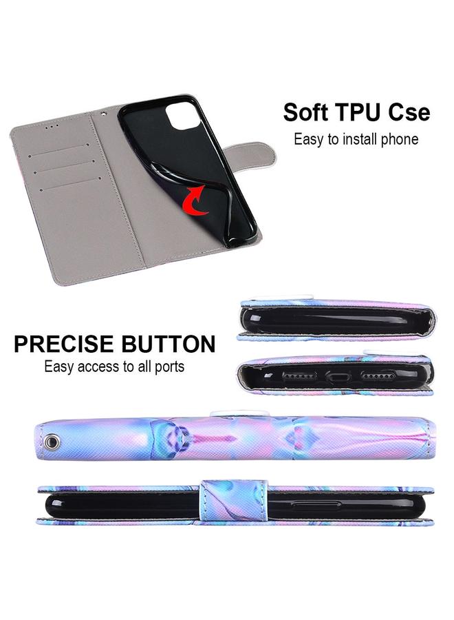 Zaboon Case For Huawei P50 Pro Coloured Drawing Cross Texture Horizontal Flip PU Leather Case with Holder & Card Slots & Wallet & Lanyard - Image 3