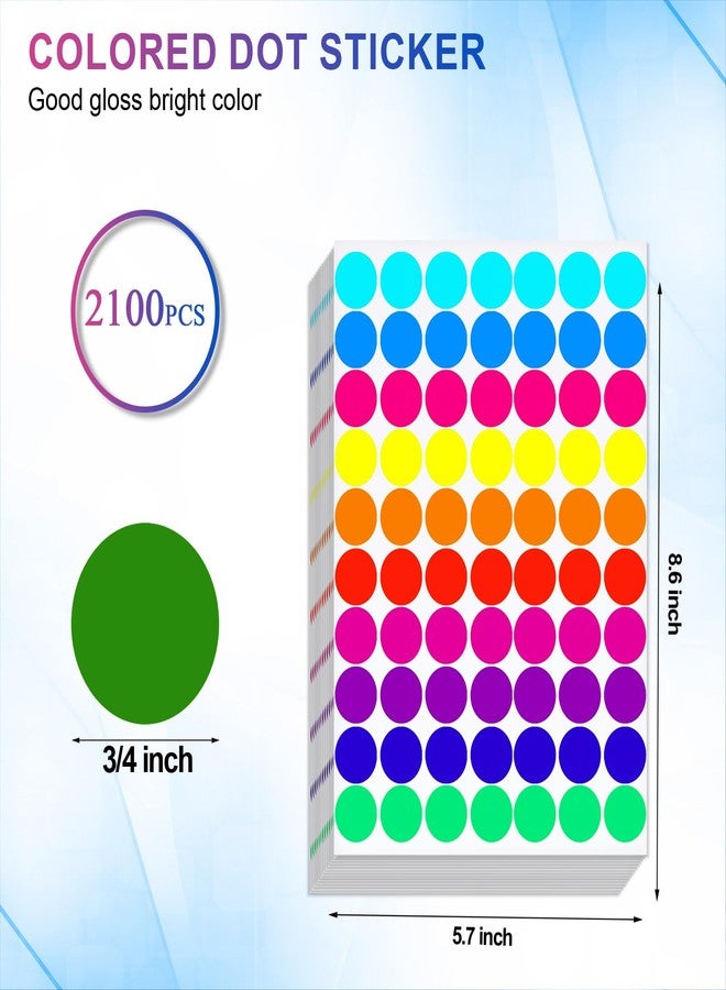 Darfukei Dot Sticker 2100 Pcs, 3/4" Blank Garage Sale Price Stickers, Circle Sticker‘s, Color-Coding Labels Stickers, Colored Dot Round Markers Sticker for Prices Sale, Coding, Classification, Prioritizing - Image 2