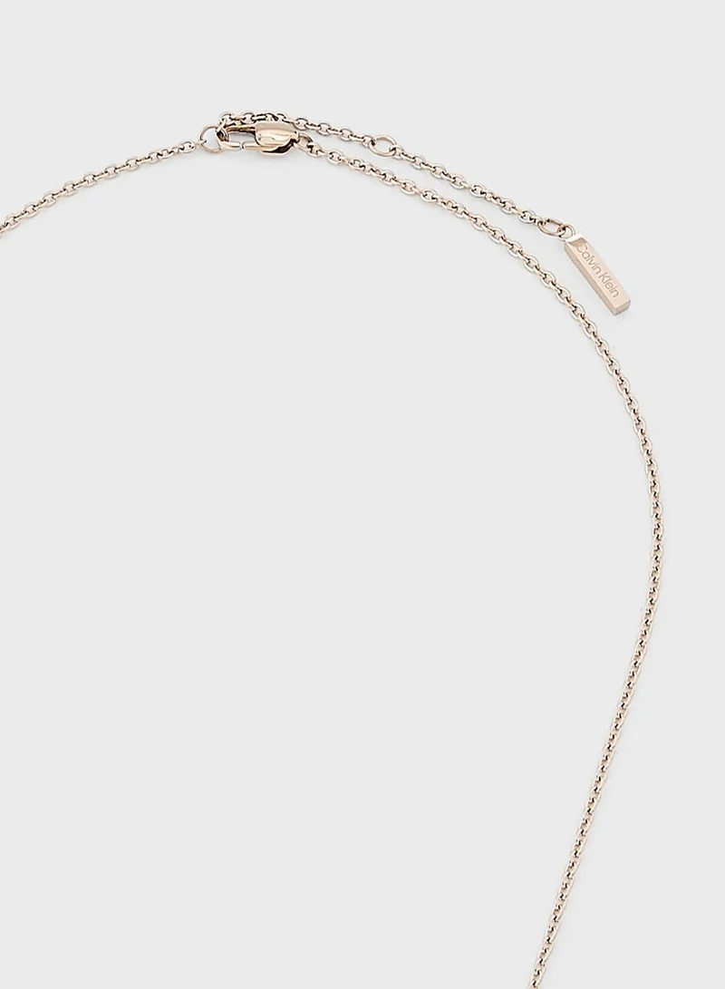 CALVIN KLEIN Ionic Plated Carnation Gold Steel With Crystal Necklace