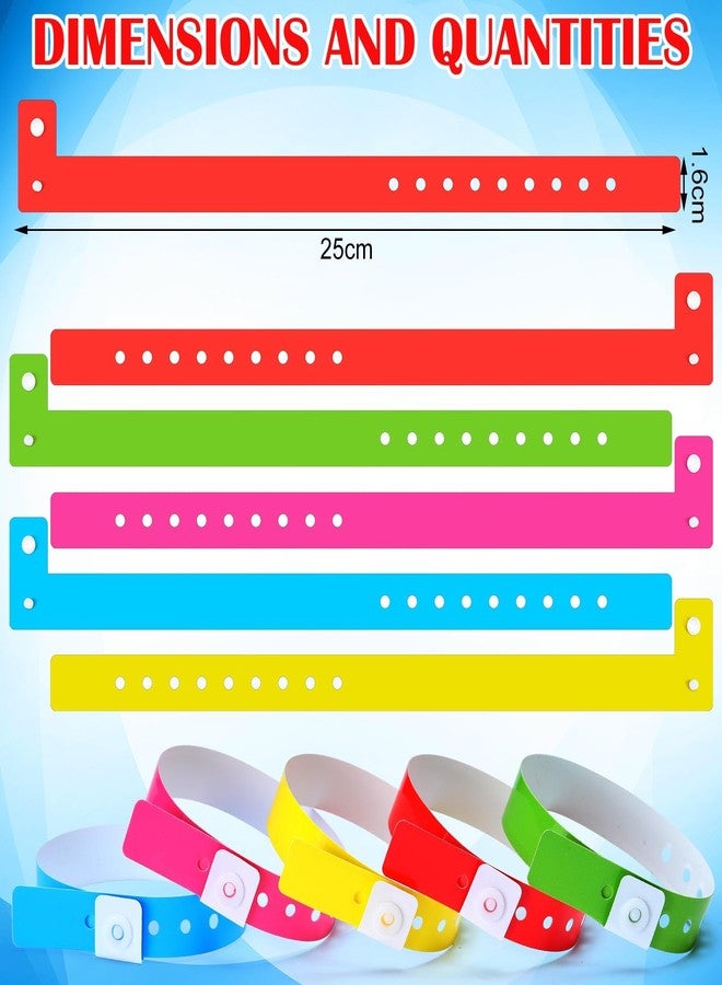 WinnerWhy 200 Pieces Plastic Bracelets with Snap Closure for Thumb Sucking Stopper and Finger Sucking Prevention Fixing Disposable the Habit Breaking Bracelets Neon Wristbands - Image 2