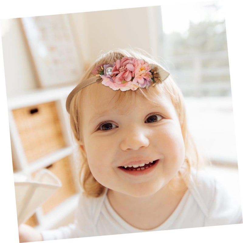 Floral Headband 2pcs Newborn Photo Hair Accessory for Boys Girls Birthday Daily - Image 4
