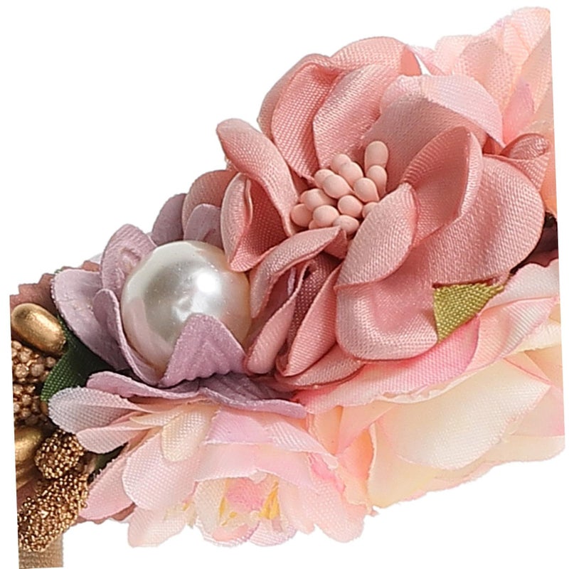 Floral Headband 2pcs Newborn Photo Hair Accessory for Boys Girls Birthday Daily - Image 5