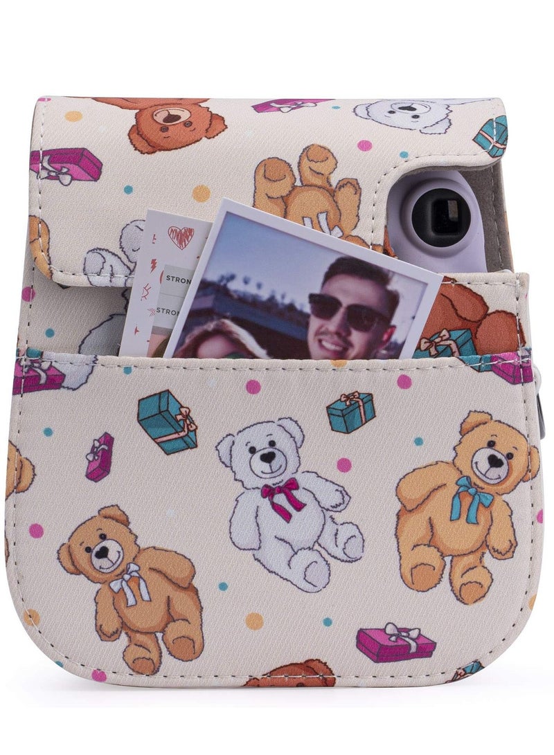 KASTWAVE حافظة لكاميرات فوجي فيلم إنستكس ميني 11 / 9 / 8 مع جيب ملحق وحزام كتف قابل للفصل / قابل للتعديل - Image 3