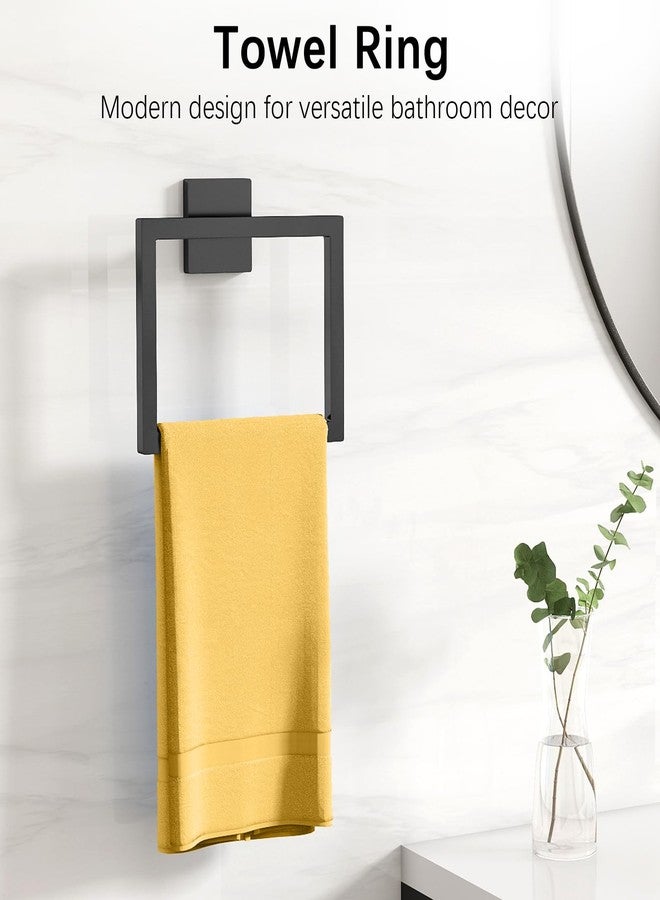 FEILERN Bathroom Hardware Accessories Set, 10 Piece Black Towel Bar Set Stainless Steel, Towel Racks for Bathroom Wall Mounted Towel Holder Set, 24 inch - Image 4