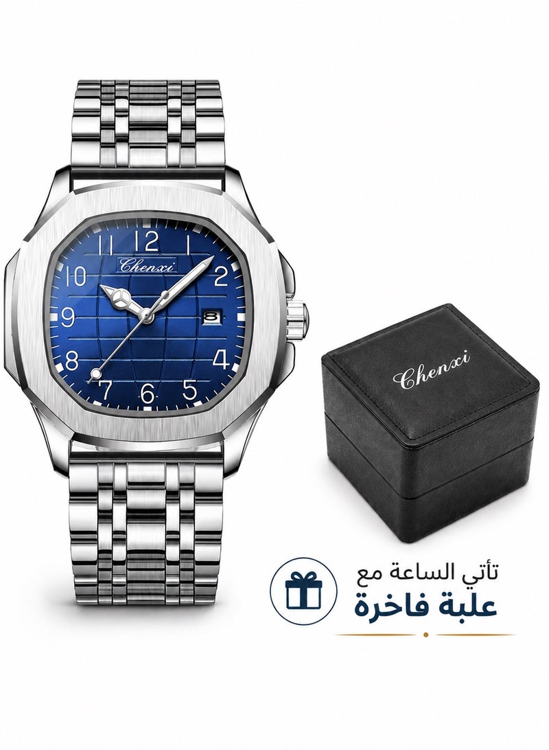 Chenxi Men’s Quartz Wrist Watch with Luxury Modern Design, Water Resistant, Scratch-Resistant Glass, Full Stainless Steel with Elegant Box - Image 1