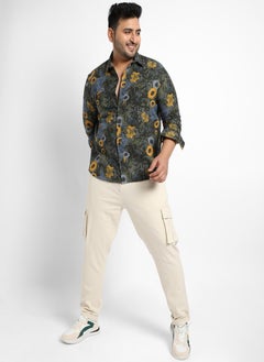 Instafab Plus Men's Multicolour Botanical Abstract Shirt  - Image 5