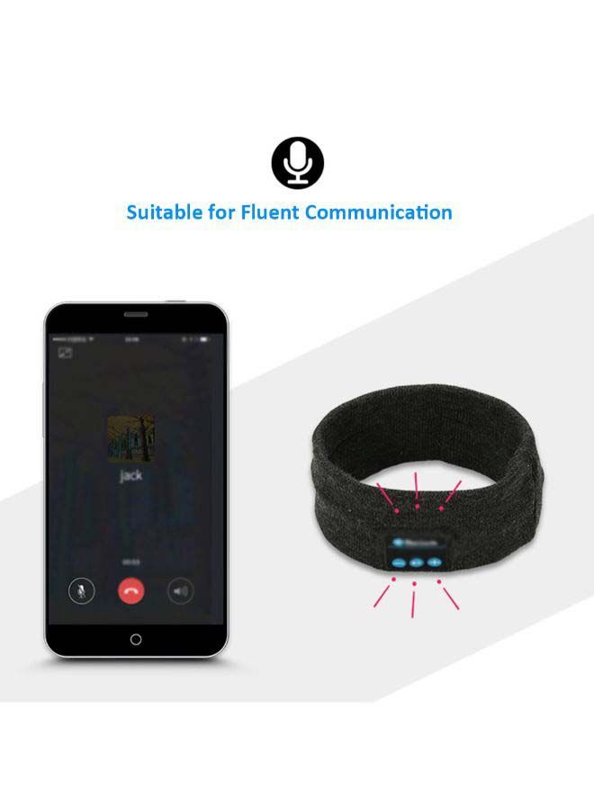 NIBEMINENT BT5.0 Knitted Headband Headwear Headphone Black - Image 2