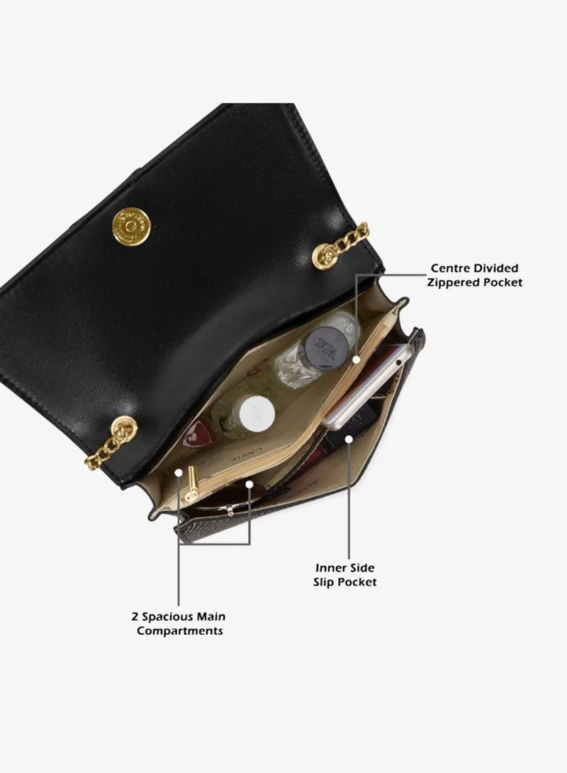 Lavie  Luxe Women's Glam Lauren Flap Sling (Black) for Women | Best Price UAE