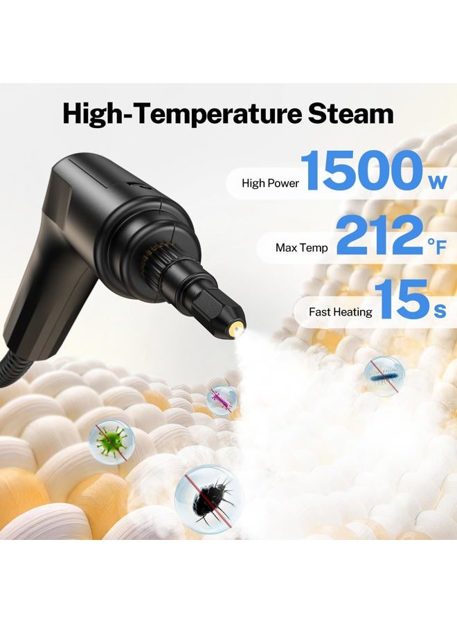 ODSD Steam Cleaner for Home & Car, 3-Level Adjustable Steamer for Cleaning, 15s Heat-Up & 1.6L Large Tank, Handheld Steam Cleaner for Car Detailing, Home, Tile, Grout,Furniture with 15pcs Accessories - Image 3