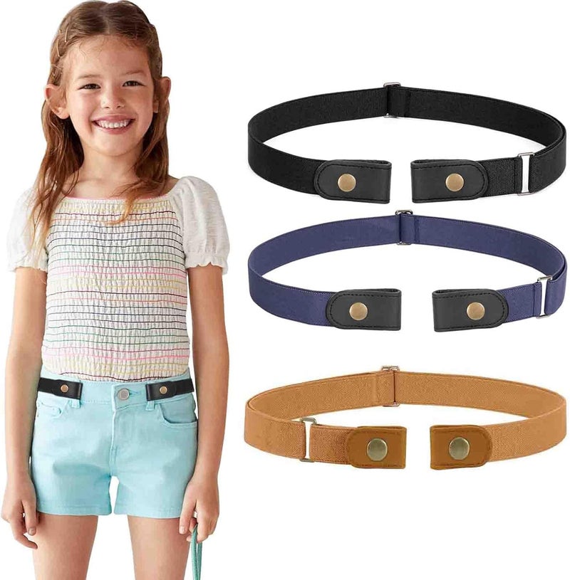 Werforu No Buckle Stretch Belt for Child Boys and Girls Buckle Free Kids Belt Up to 24 Inches - Image 1