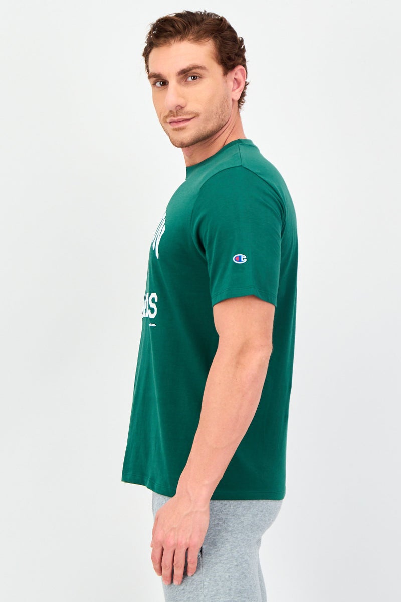 Champion تي شيرت رياضي للرجال بأكمام قصيرة مناسب في الهواء الطلق، أخضر - Image 2