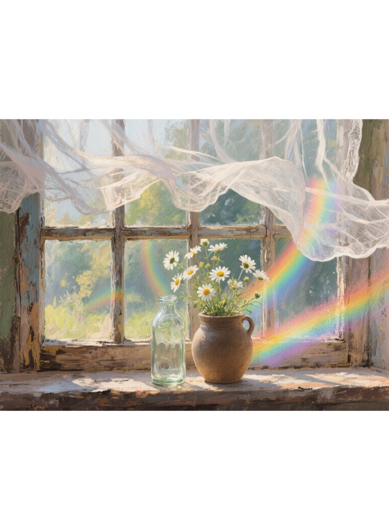 1000 piece puzzle, color oil painting themed puzzle, puzzle, entertainment and leisure, decorative puzzle, suitable for adults and children to use - Image 1