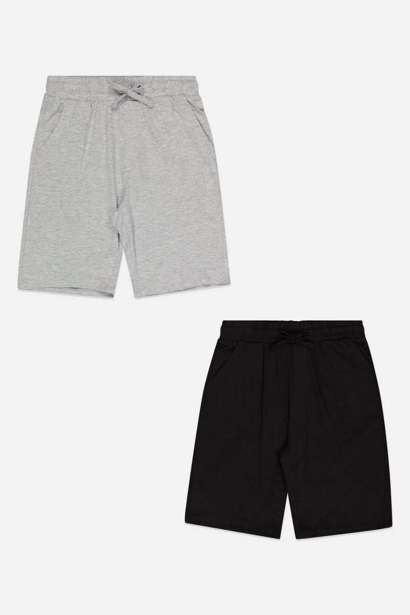 English Laundry Kids Boy 2 Pack Heather Basic Shorts, Multicolor - Image 2