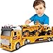 DWIRCTOYS Toddler Boy Toys for Ages 3 4 5 6 7 8 Years Old 25 Large Construction Carrier Truck Toy Excavator and Dump Truck Friction Powered Vehicle with Lights Sounds Birthday Gift for Boys Girls - Image 2