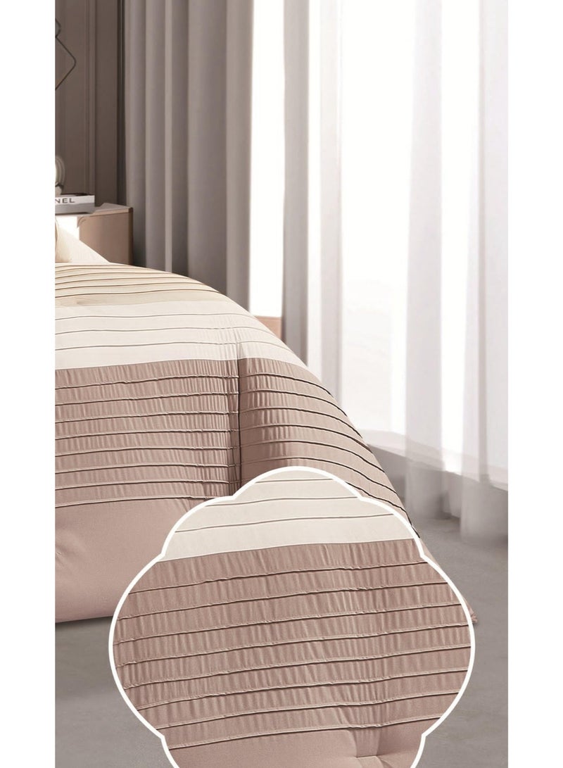 RedRoss *A double bed sheet with a modern striped design and embroidery that adds a touch of elegance, made of microfiber, size 240*260 cm - Image 4