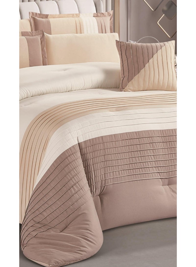 RedRoss *A double bed sheet with a modern striped design and embroidery that adds a touch of elegance, made of microfiber, size 240*260 cm - Image 2