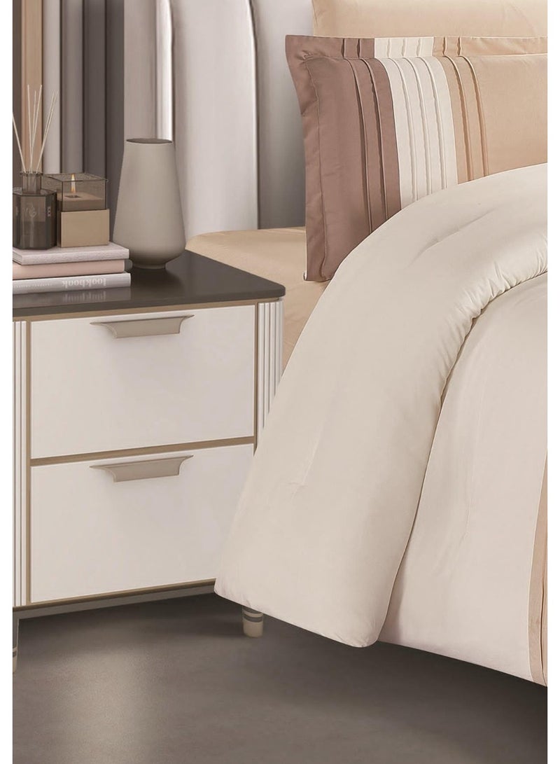 RedRoss *A double bed sheet with a modern striped design and embroidery that adds a touch of elegance, made of microfiber, size 240*260 cm - Image 3