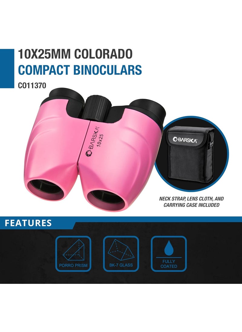 BARSKA BARSKA 10x25 Pink Porro Binoculars  - Image 3