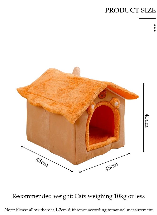 DUNISO Cat Beds for Indoor Cats, Fluffy Cat House Dog Bed with Removable Washable ,Cute Small Cat Cave Bed, Foldable Dog Tent Bed with Removable Cushion Pillow, Soft Warm Dog House Be for Kittens Puppy Small Dogs - Image 2