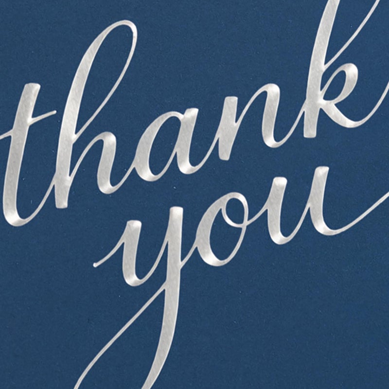 Cheerin 24 Pack Blue Thank You Cards With Envelopes Set - Elegant Silver Foil Thank You Notes for Wedding, Birthday and Business - Bulk Appreciation Cards 3x5 inch - Image 5