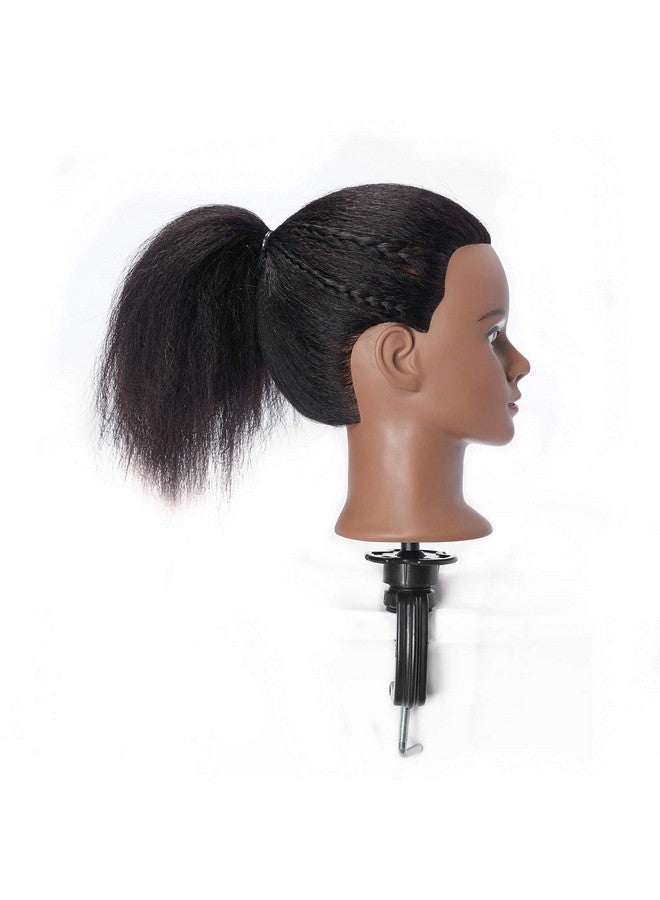 Hairingrid Mannequin Head 16" 100% Real Hair Hairdresser Cosmetology Mannequin Manikin Training Head Hair and Free Clamp Holder (16 Inch) - Image 5