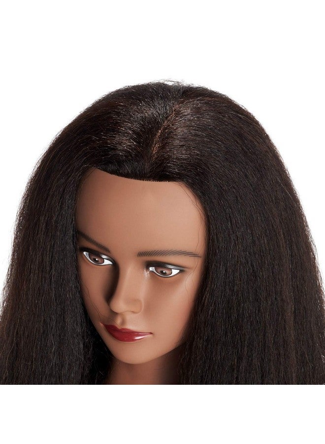 Hairingrid Mannequin Head 16" 100% Real Hair Hairdresser Cosmetology Mannequin Manikin Training Head Hair and Free Clamp Holder (16 Inch) - Image 3