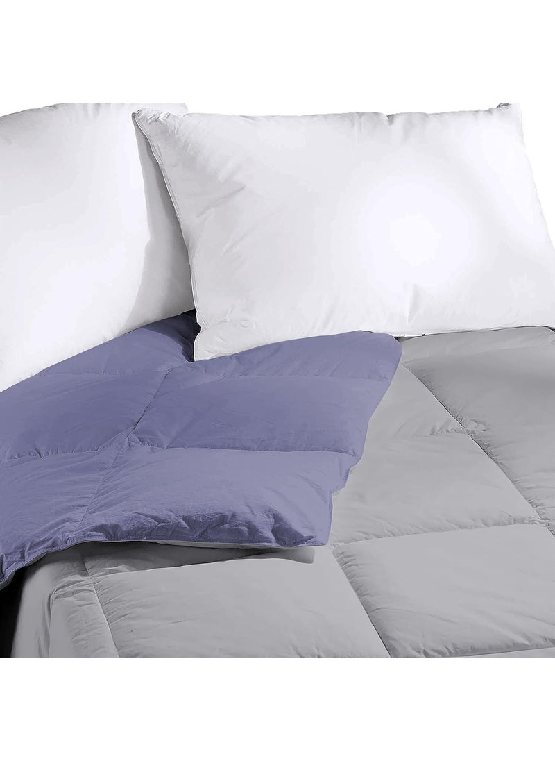 Indian Kingdom Indian Kingdom 500 GSM Winter Proof Comforter Premium Collection Quilted Revesible Comforter 90 x 90 Inches228cm x 228cm Queen Size ComforterSilverMedium Blue  - Image 4