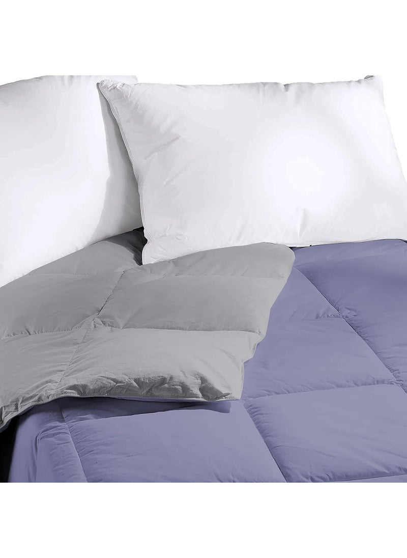 Indian Kingdom Indian Kingdom 500 GSM Winter Proof Comforter Premium Collection Quilted Revesible Comforter 90 x 90 Inches228cm x 228cm Queen Size ComforterSilverMedium Blue  - Image 3