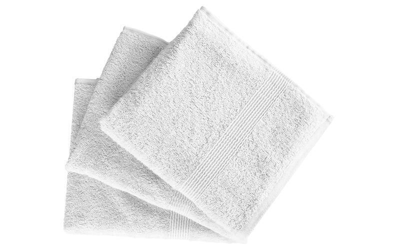 Signoola Face towel Set Of 3 Pcs 60 x 40 cm White Scot Solid, 100% cotton.