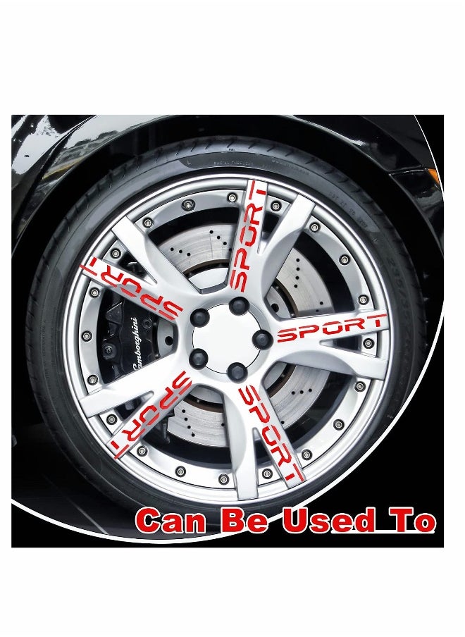 Generic Wheel Rim Decal Stripes Set Sport Emblem Reflective Stickers, Auto Racing Sport Logo Decals Waterproof Wheel Stripe Car Rim Stripes for 18-21 Inch Wheels Tire Rim Safety Decoration12 Pcs  - Image 2