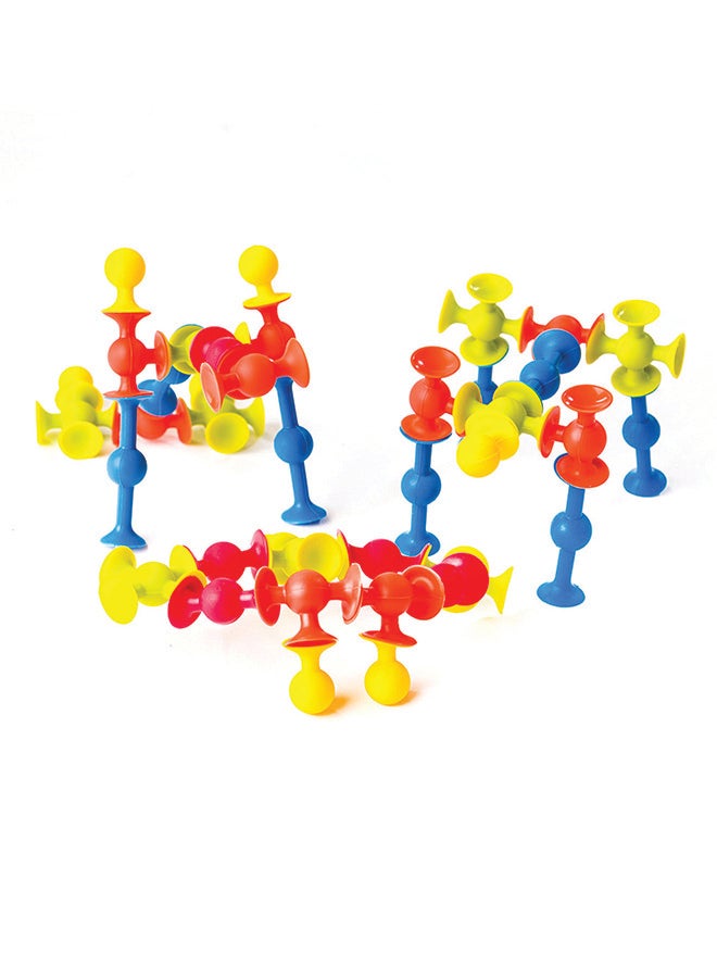 Fat Brain Toys Fat Brain Toys Squigz Starter Set 24pc Creative Suction Construction Toy Educational STEM Sensory Building Set for Boys & Girls Ages 3+Flexible Connectors for Fine Motor Skills & Open-Ended Play - Image 1