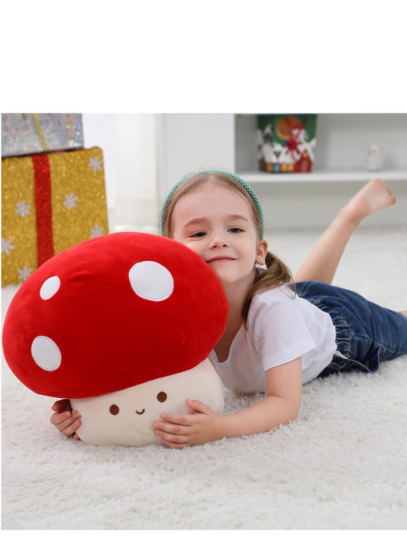 SYOSI Mushroom Plush Toy for Beds and Sofas, Cute Kawaii Squishy Doll Stuffed Hugging Pillows Gift for Girls Kids Women Decor , Plushie Toys for Kids Home Decor  (Red,9inch) - Image 4
