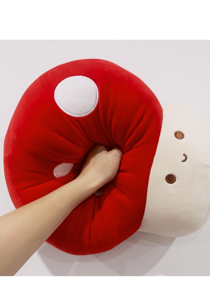 SYOSI Mushroom Plush Toy for Beds and Sofas, Cute Kawaii Squishy Doll Stuffed Hugging Pillows Gift for Girls Kids Women Decor , Plushie Toys for Kids Home Decor  (Red,9inch) - Image 3