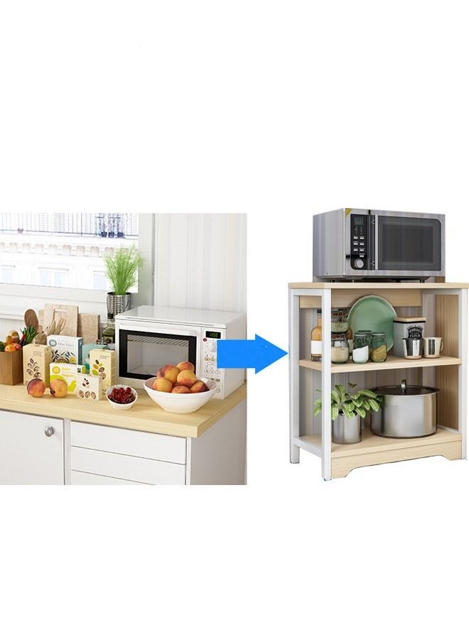 NKX 3 Layer Kitchen Shelf Wooden Microwave Oven Storage Rack  - Image 2