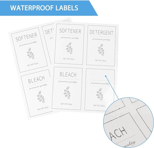 KitHero Laundry Detergent Dispenser Set with Labels and Handle for Laundry Room Organization and Storage- Easy Pour 2 Pack 50 oz Liquid Laundry Containers for Laundry Room Decor, Farmhouse Decor - Image 3