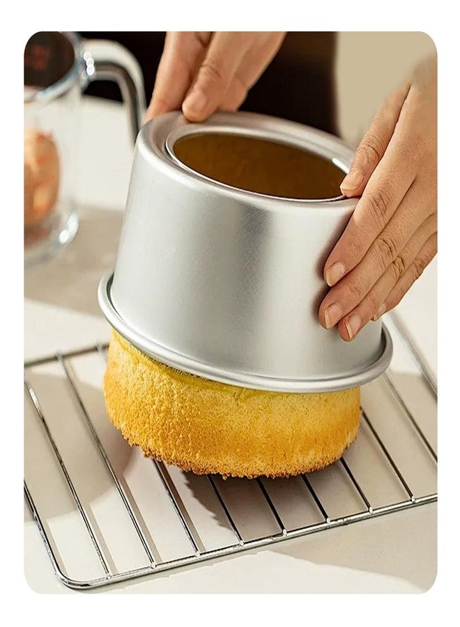esahpss Cake Pan With Removable Or Solid Bottom, Nonstick Qi Feng Cake Mold,Aluminum Alloy, Thickened, For Bakery Or Home Use, Round Baking Mold, Sold In Sets Of 3,Sizes 4/6/8 Inches - Image 5