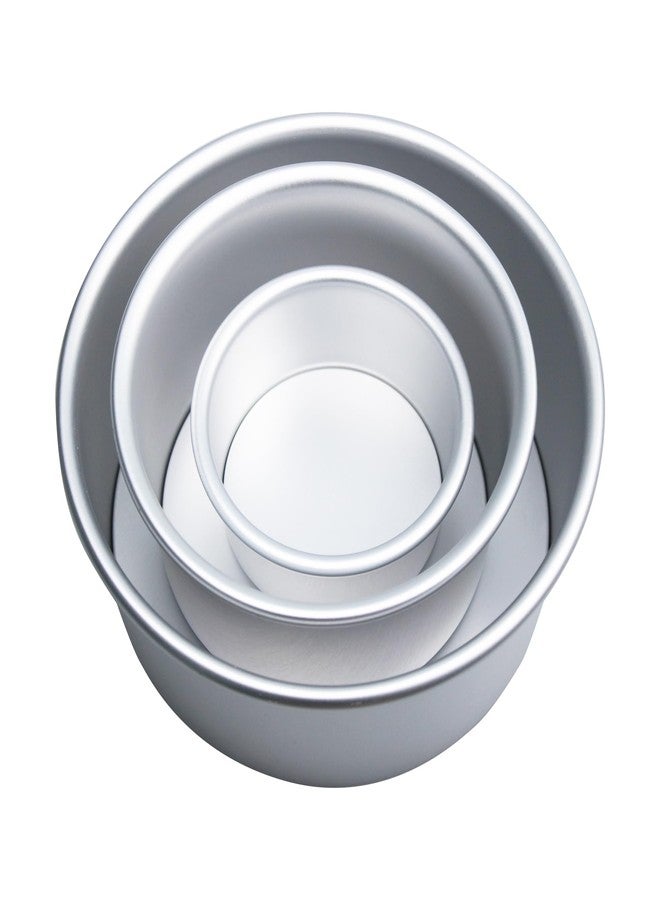 esahpss Cake Pan With Removable Or Solid Bottom, Nonstick Qi Feng Cake Mold,Aluminum Alloy, Thickened, For Bakery Or Home Use, Round Baking Mold, Sold In Sets Of 3,Sizes 4/6/8 Inches - Image 1