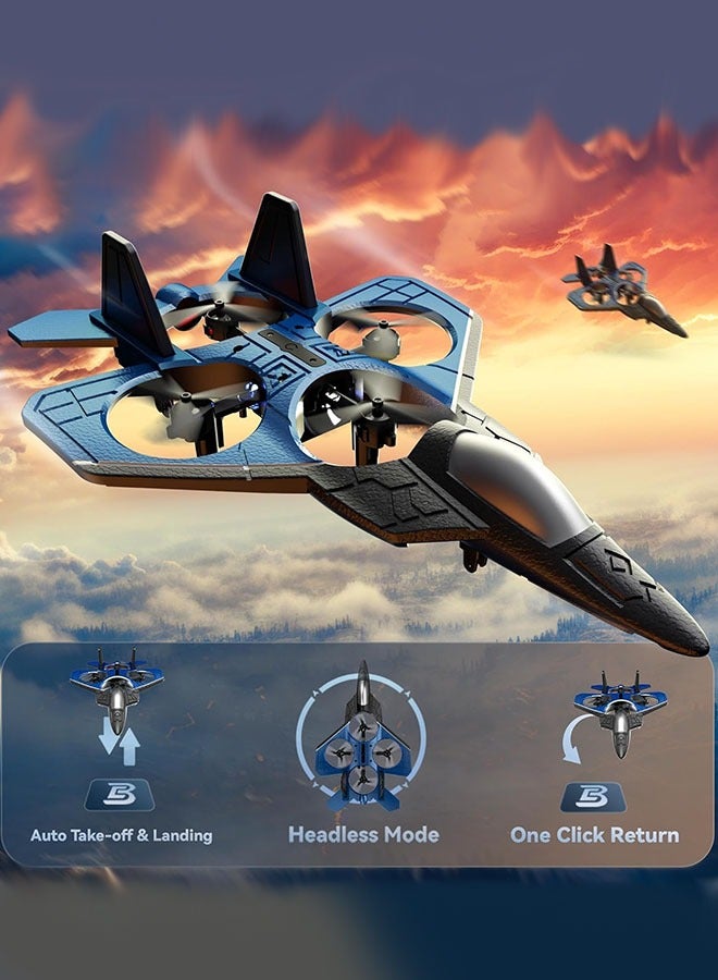 Eworld Remote Control Fighter Plane Drone with Gravity Sensor, 2.4GHz Four-Axis Drone for Aerial Photography and Stunts, Remote-Controlled Combat Aircraft with Gesture Control Watch for Ages 14+ - Image 4