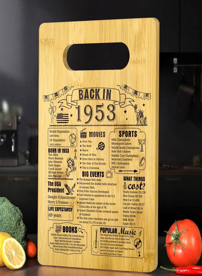 KERAOO 73th Birthday Gifts For Women or Men, Back In 1953 Cutting Board 73th Birthday Decorations, 73 Year Old Anniversary Birthday Gifts - Image 1