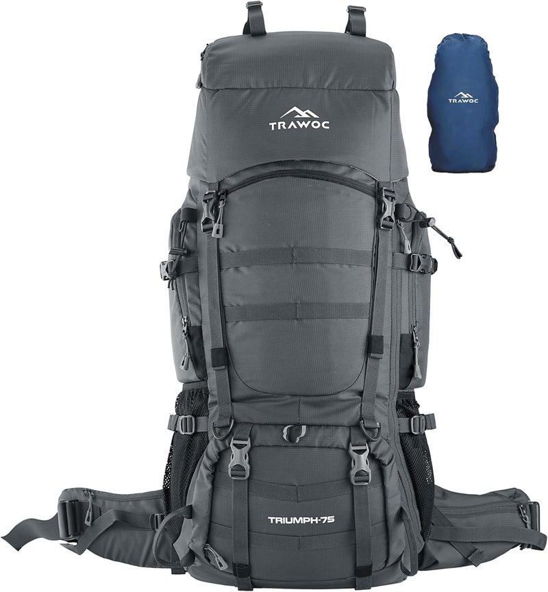 Trawoc TRIUMPH X 75 L Camping Backpack Trekking Hiking Ruckssack Travel Bag Front & Top Loading Laptop/Rain Cover/Shoe Compartment - Image 1