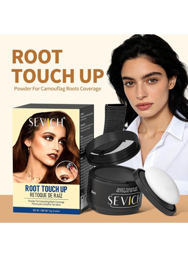 Sevich Instantly Hairline Shadow Hairline Powder, Quick Cover Grey Hair Root Concealer, Eyebrows & Beard Line, Hair Root Touch Up for Thinning Grey Hairline, Windproof&Sweatproof, Dark Brown - Image 2