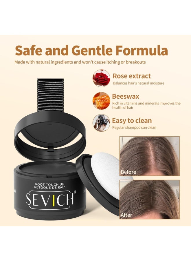 Sevich Instantly Hairline Shadow Hairline Powder, Quick Cover Grey Hair Root Concealer, Eyebrows & Beard Line, Hair Root Touch Up for Thinning Grey Hairline, Windproof&Sweatproof, Dark Brown - Image 5