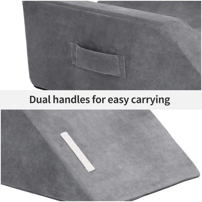 LightEase Memory Foam Leg Support and Elevation Pillow w/Dual Handles for Surgery, Injury, or Rest - Image 2