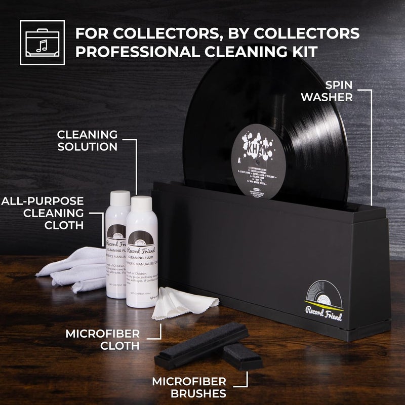 BIG FUDGE Vinyl Record Cleaning Kit for Vinyl Records - Includes Cleaning Machine & Vinyl Record Cleaning Care Solution - Microfiber Cloth & Rack for Record Player Accessories - Image 2